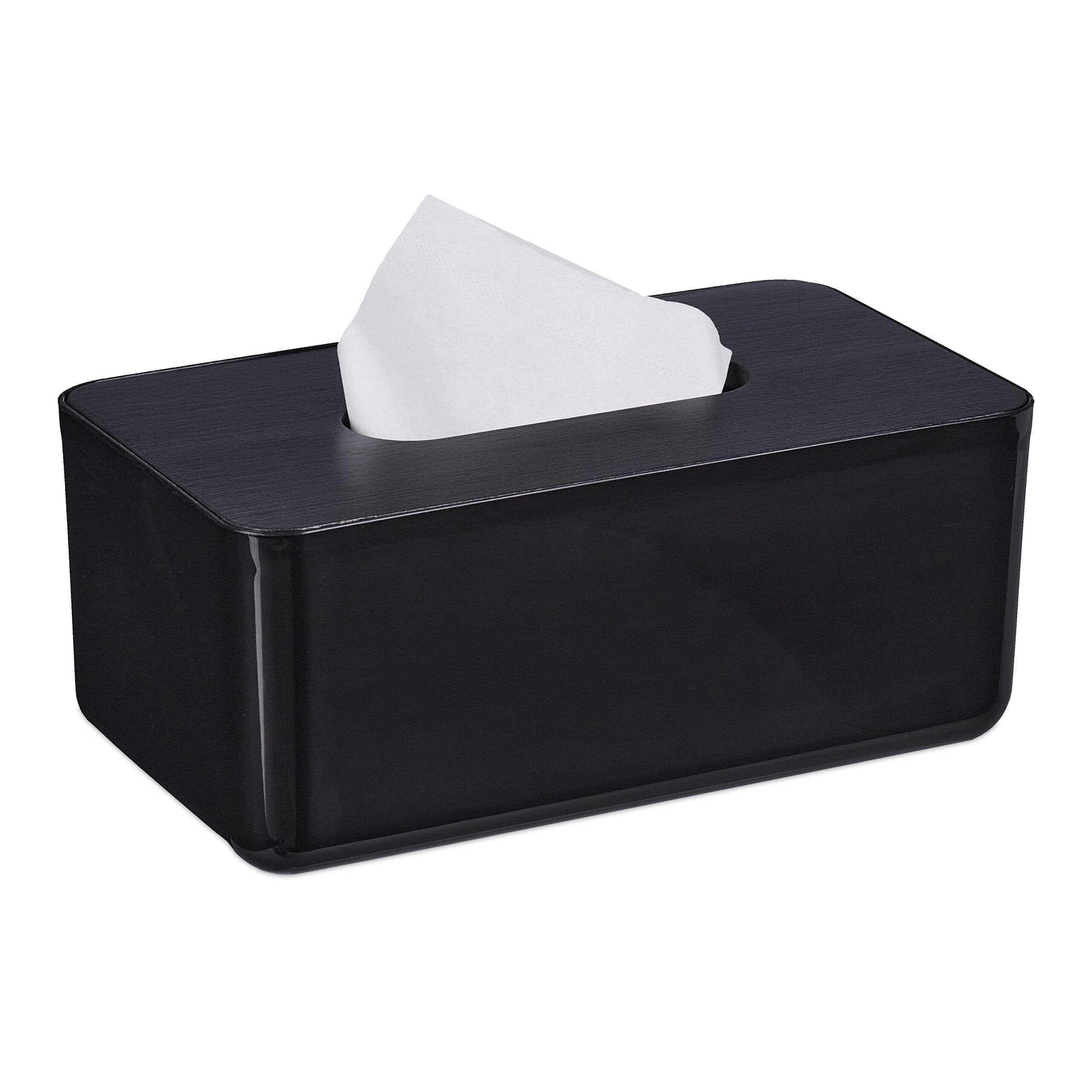 relaxdays Papiertuchbox Schwarz mit Bambusdeckel - Bild 2
