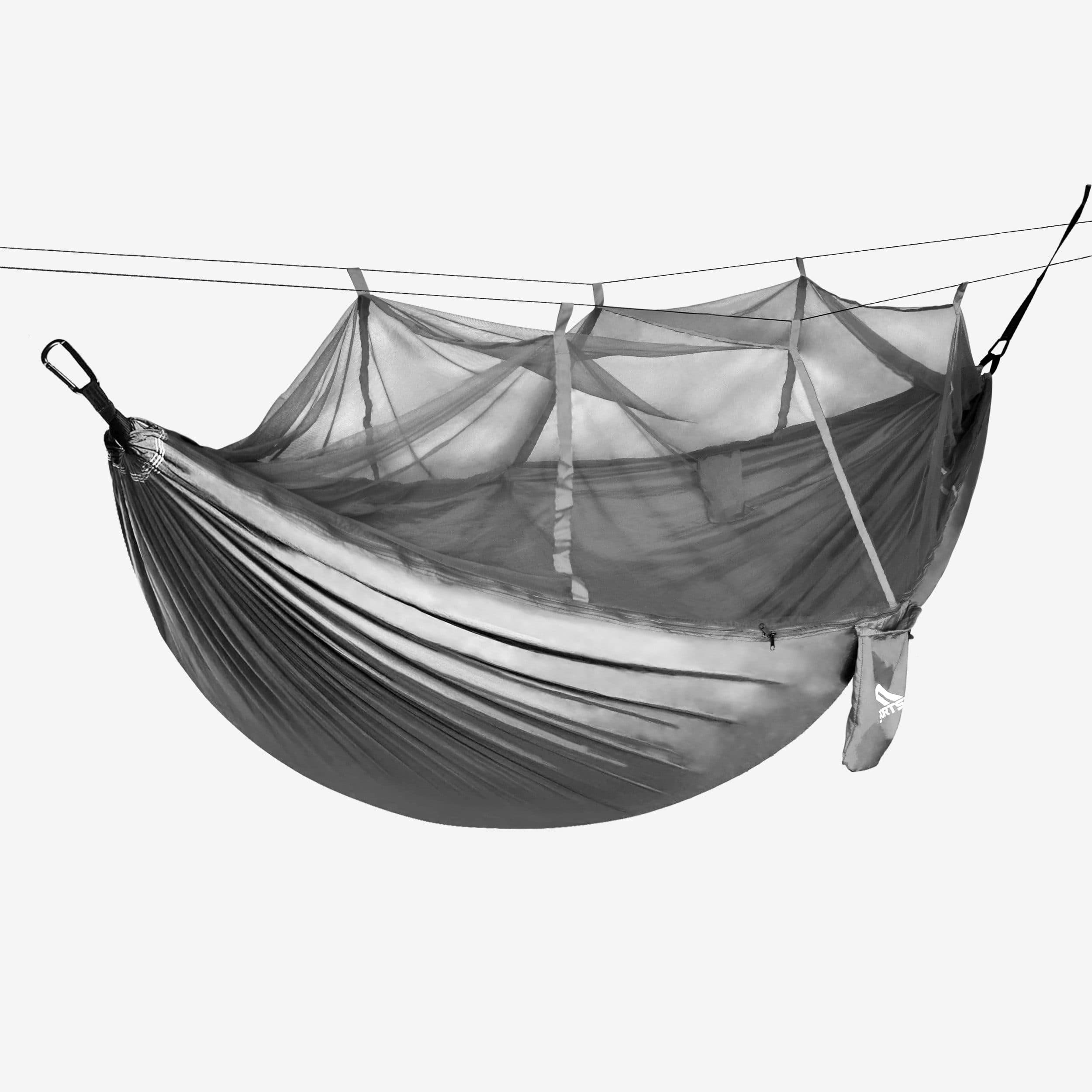 MSports® Hängematte mit Moskitonetz Grau Camping Outdoor - Bild 2