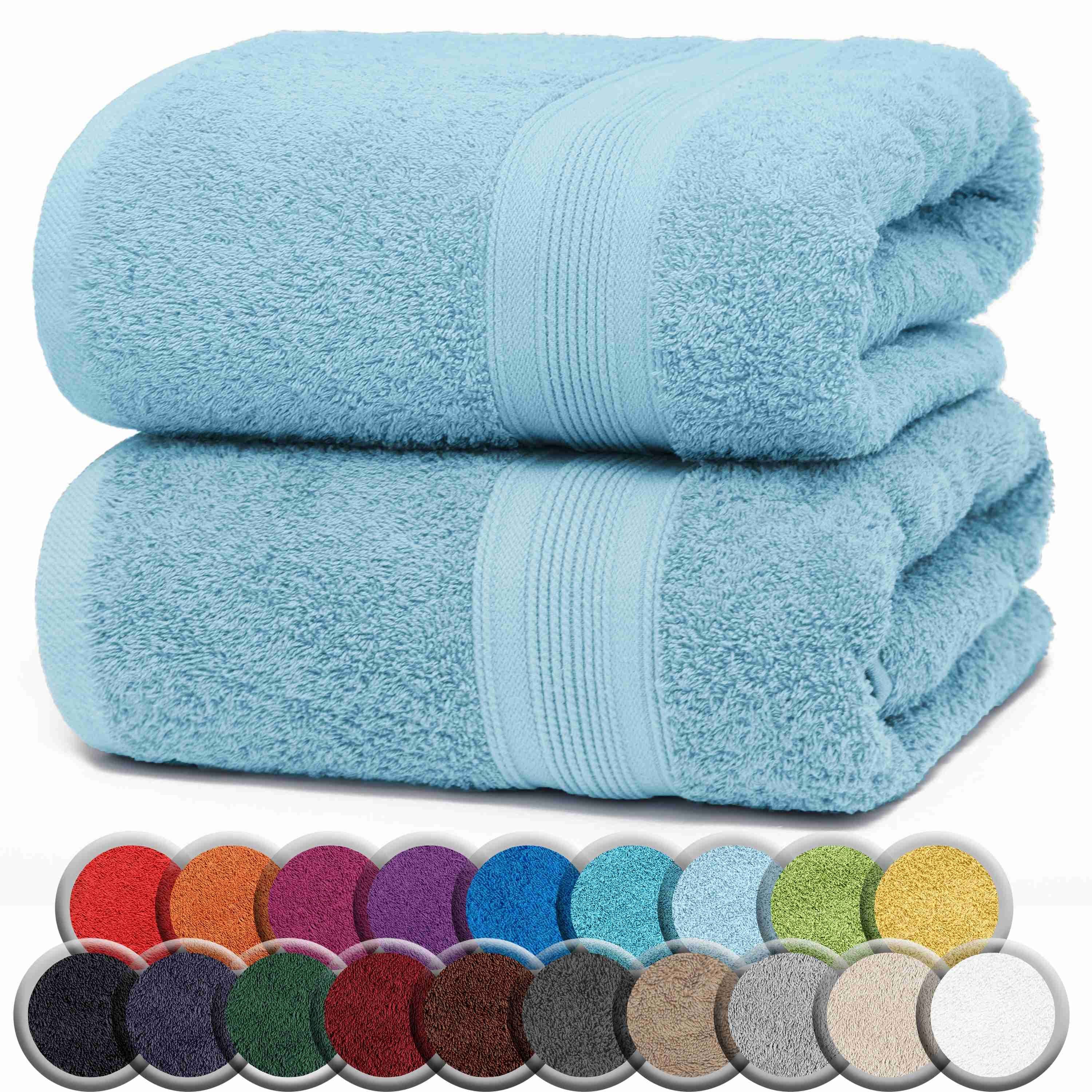 NatureMark Badetuch 2er-Set Frottier 100x150cm Hellblau - Bild 2