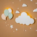 COZYCOLLECTIONS LED Wandleuchte Ballons & Wolke Massivholz Warmweiß Bild 2