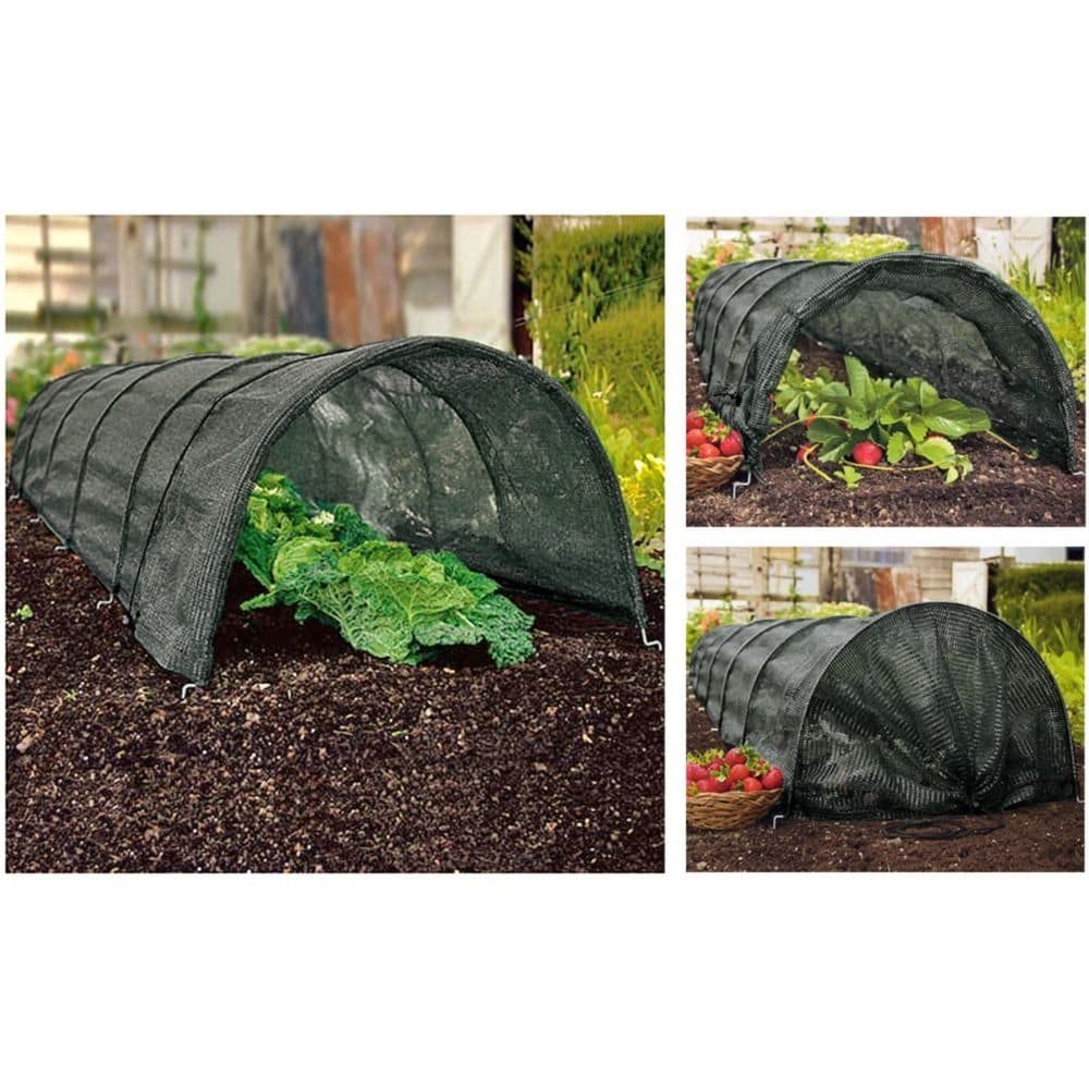 GartenHero Pflanztunnel 3m Schwarz Schutznetz für Beet