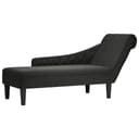 vidaXL Chaiselongue Schwarz mit Kissen und rechter Armlehne Bild 2