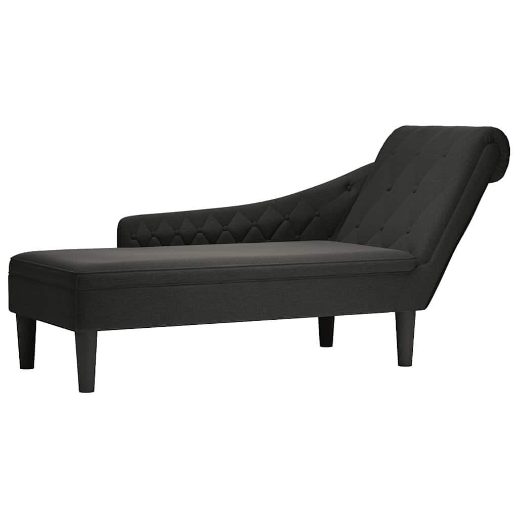 vidaXL Chaiselongue Schwarz mit Kissen und rechter Armlehne - Bild 2