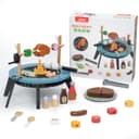 Esun Outdoor-Spielküche Kindergrill Holz BBQ Zubehör 45 St. Spielzeug Bild 2