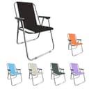 Mojawo Klappstuhl Campingstuhl Silber Grau Metall Outdoor Bild 2