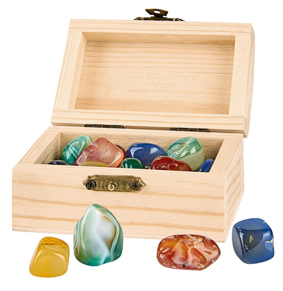 Moses. Piraten-Schatztruhe Holz mit 24 echten Mineralien bunt