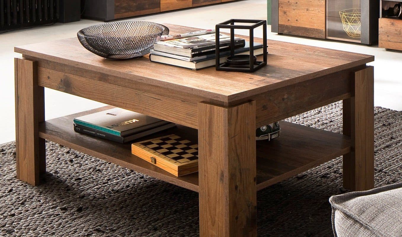 trendteam Couchtisch Old Wood Wohnzimmertisch mit Ablageboden - Bild 2