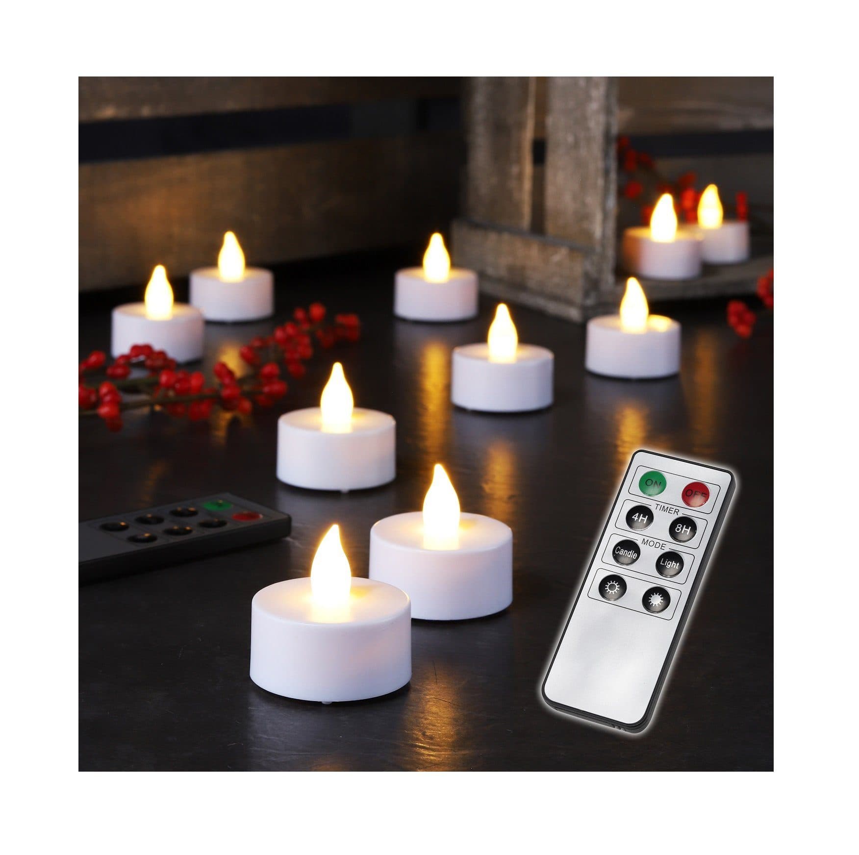 GartenHero 10x LED Teelichter mit Fernbedienung Timer Dimmbar - Bild 2