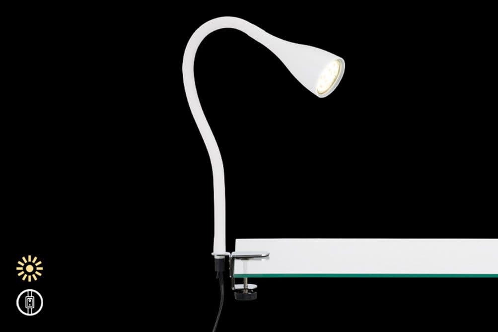 BRILONER LED Klemmleuchte Elasti Weiß Flexibel