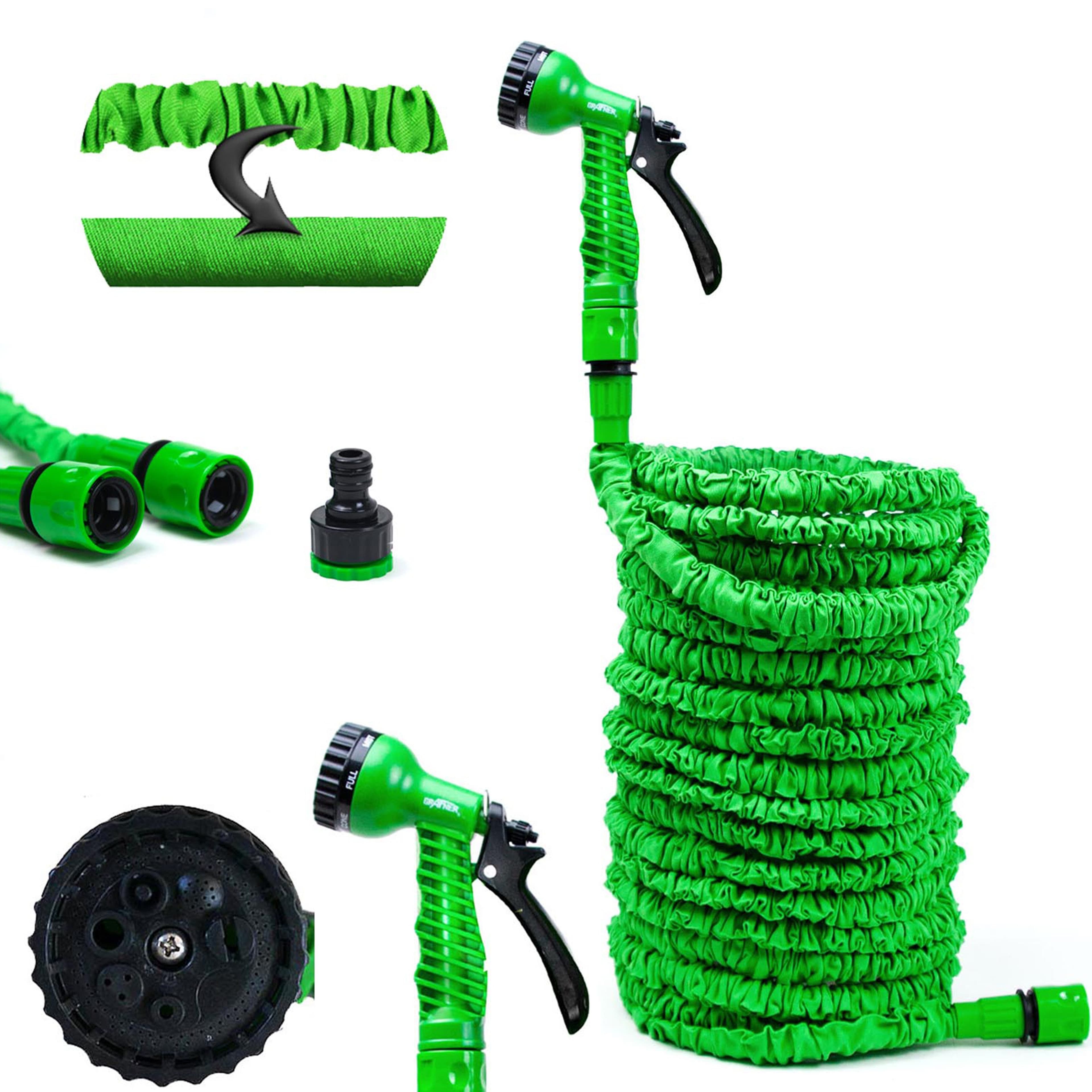Grafner Flexibler Gartenschlauch Grün Dehnbar mit Multifunktionsbrause - Bild 2