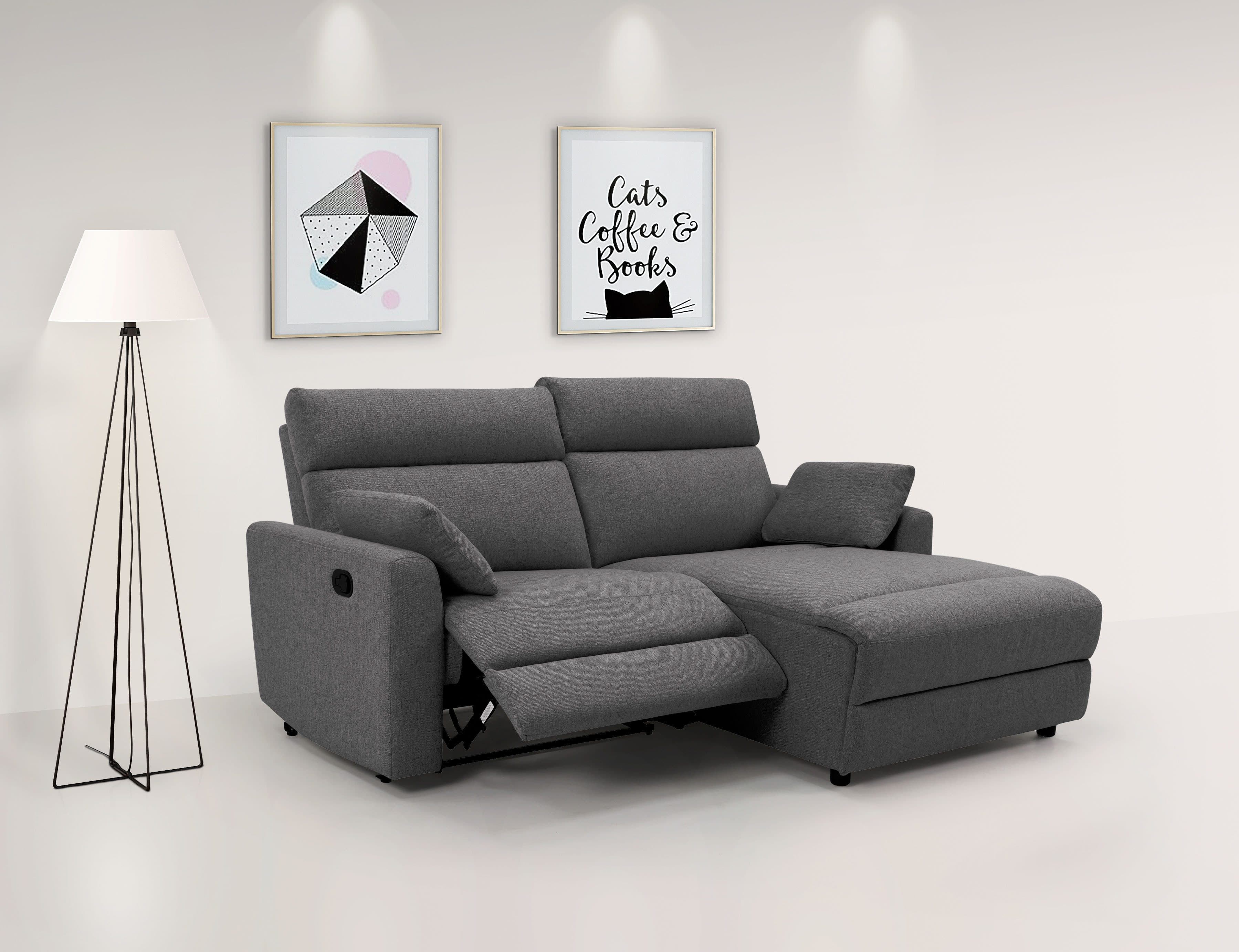 INOSIGN Ecksofa JENNA L-Form Anthrazit mit Relaxfunktion und USB - Bild 2
