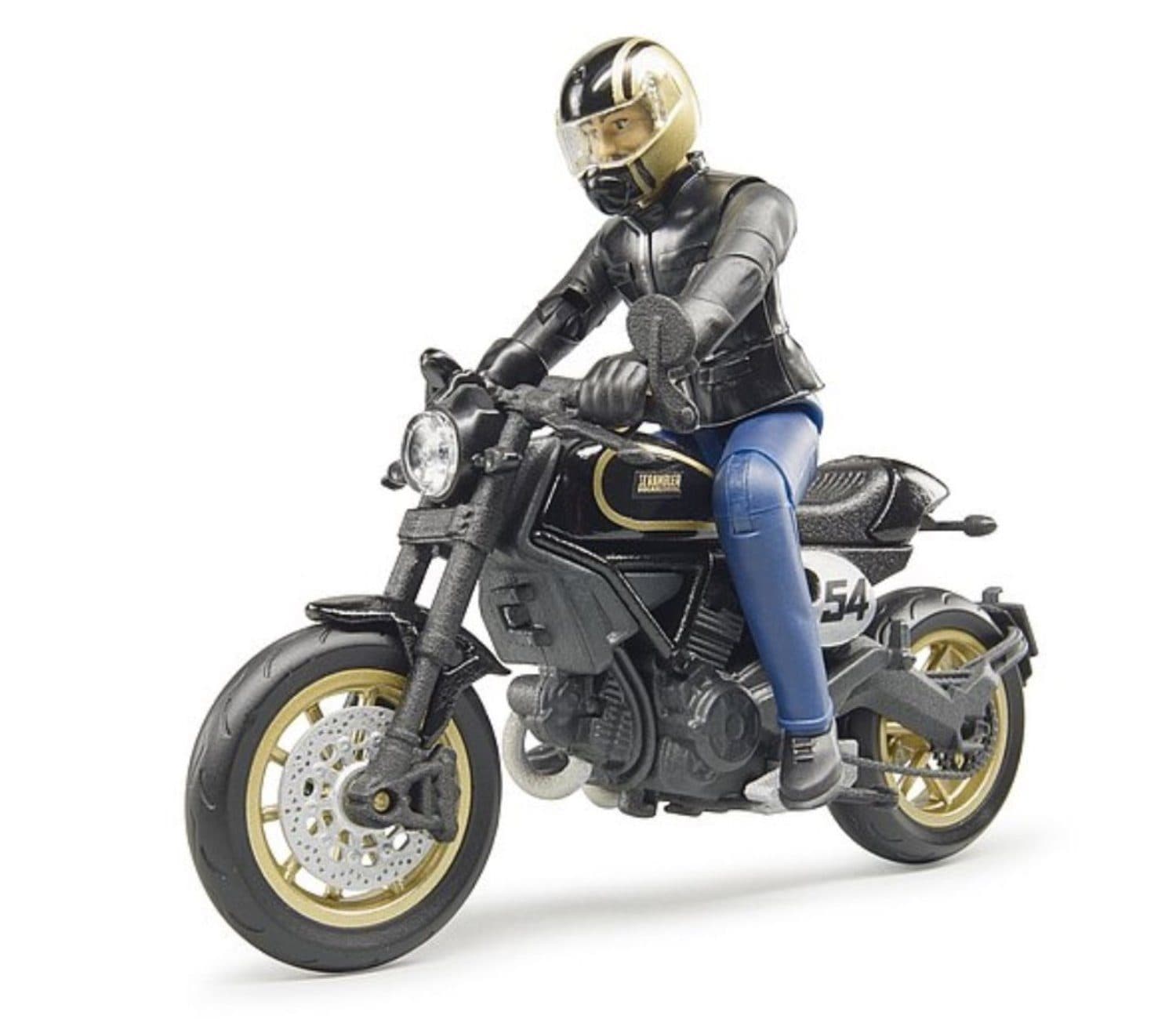 Bruder® Ducati Scrambler Cafe Racer Motorrad Spielzeug mit Fahrer - Bild 2