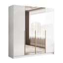 Lookway Kleiderschrank AUREL 4D Weiß Hochglanz mit Spiegel Bild 2