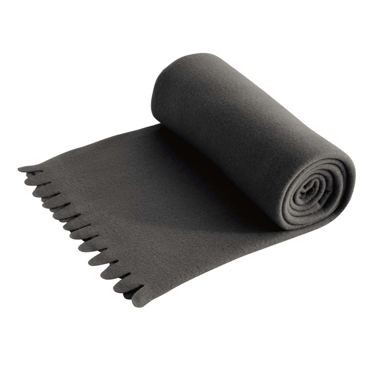 wometo Wohndecke WAVE Dunkelgrau Fleece mit Wellenrand - Bild 2
