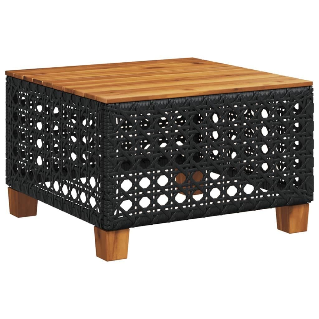 vidaXL Gartentisch Schwarz Braun Poly Rattan Holz - Bild 2