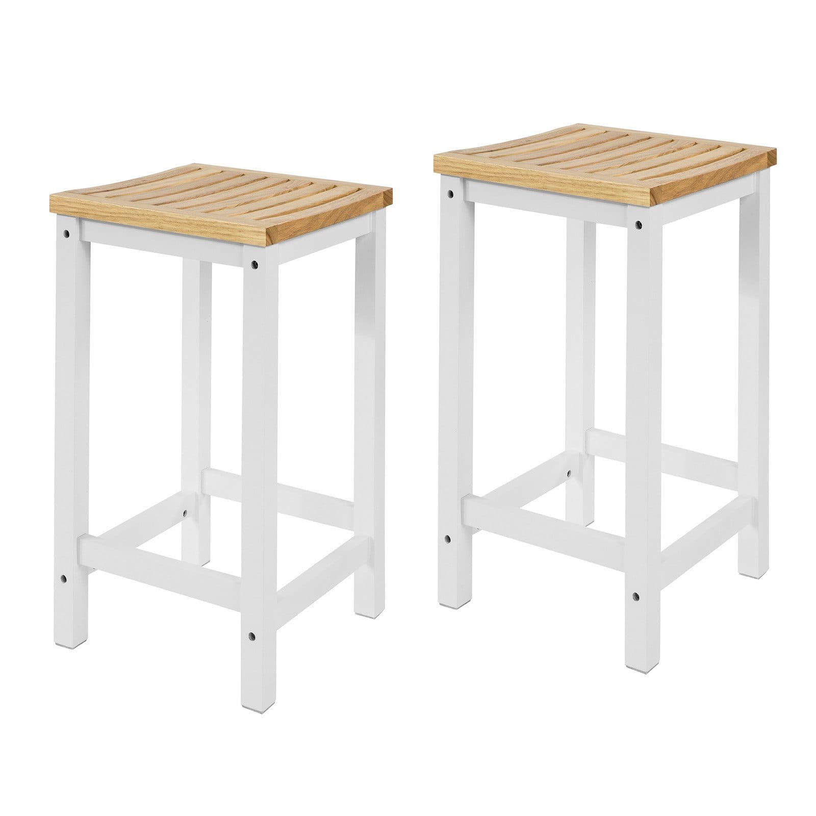 SoBuy Küchenstuhl FST29-WN 2er Set Weiß-Natur Holzstuhl - Bild 2
