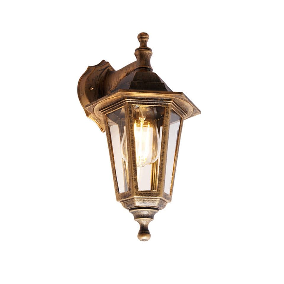 Qazqa Außen-Wandleuchte New Haven Gold E27 Kunststoff - Bild 2