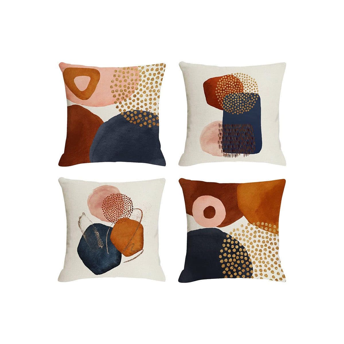 FELIXLEO Kissenbezüge 45x45cm 4er Set Baumwolle Orange