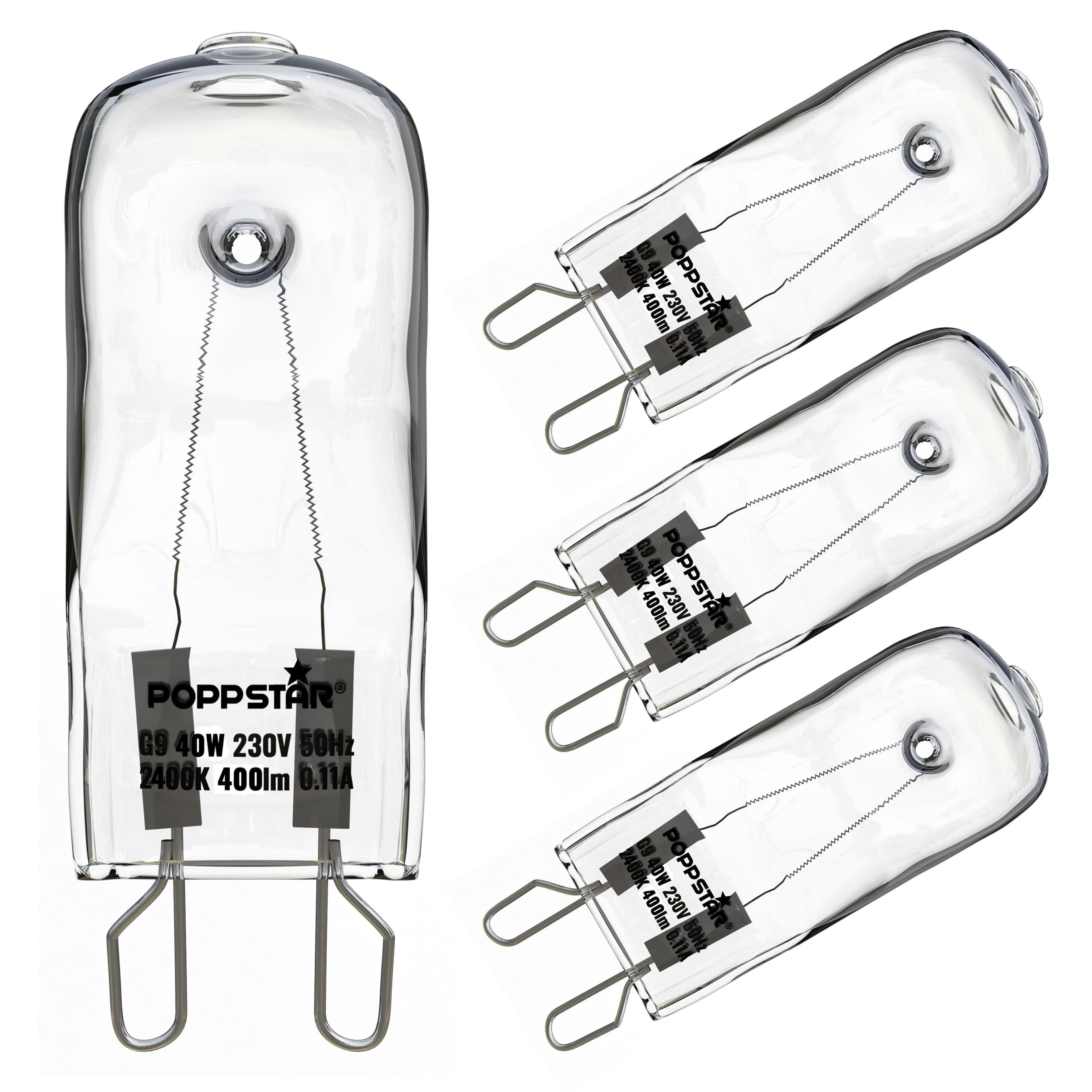 Poppstar Ofen-Lampe G9 40W, 4 St. Dimmbar, Hitzebeständig
