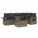 vidaXL Gartenlounge-Set 6-tlg. Grau Poly Rattan mit Kissen Bild 2