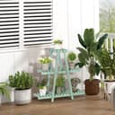 Outsunny Pflanzentreppe Blumenregal mit 3 Ebenen Grün Bild 2