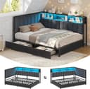 KIMENICH Polsterbett mit LED-Beleuchtung und Ladestation Schwarz Bild 2