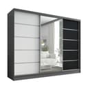 A&J MöbelLand Schiebetürenschrank AURELIA 1 mit Spiegel und 3 Schubladen Bild 2