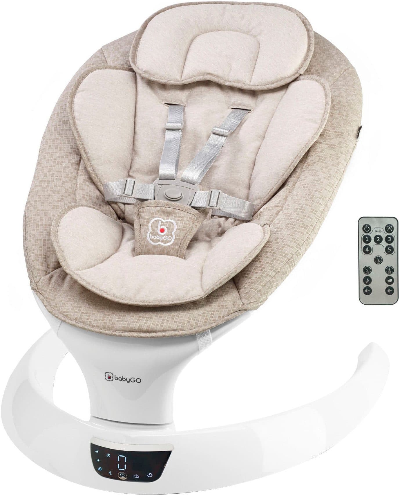 BABYGO Swing Babywippe Beige mit Fernbedienung und Musik - Bild 2