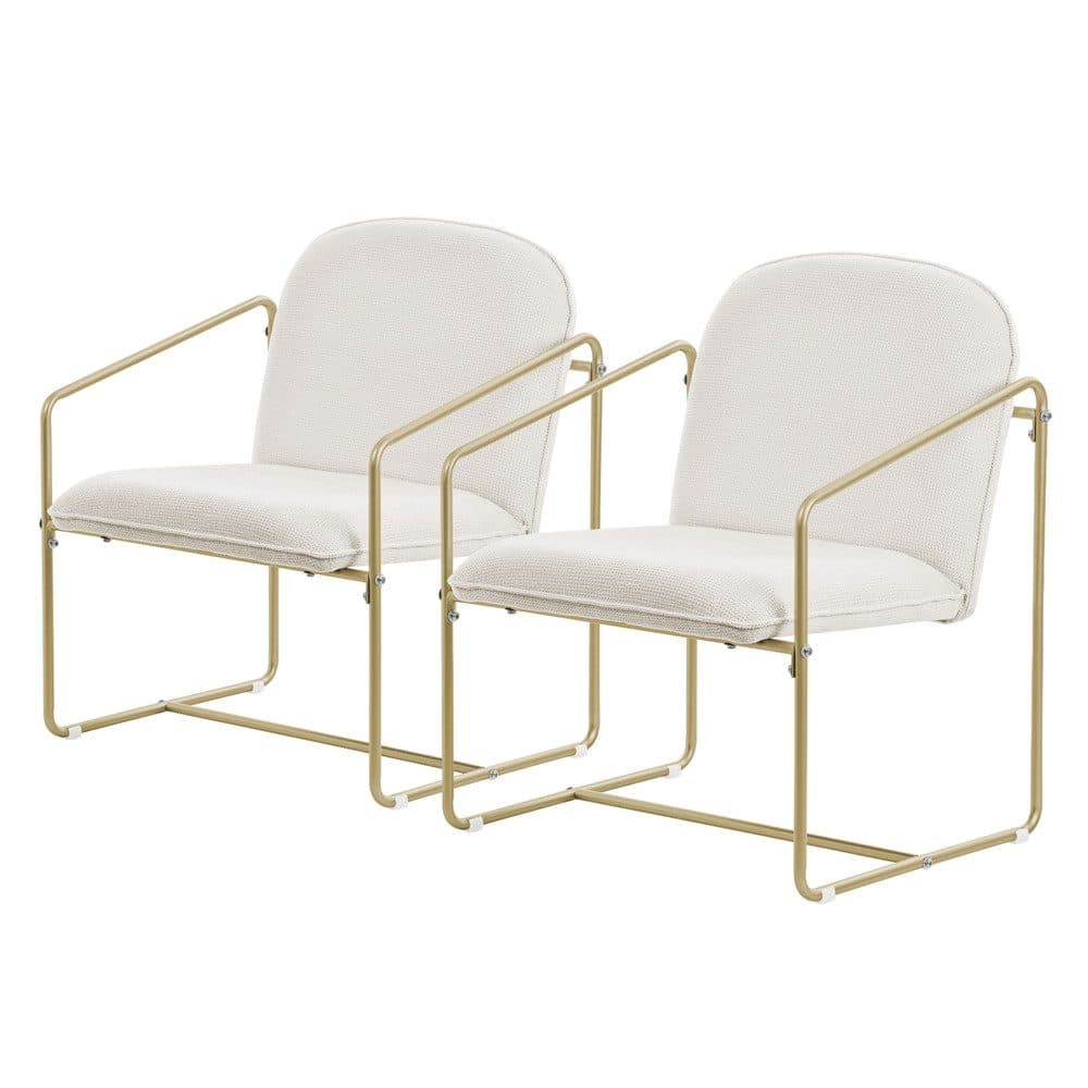ML-DESIGN Loungesessel 2er Set Beige Gold Polsterstuhl - Bild 2