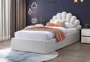 Kids Collective Kinderbett Polsterbett 90x200 cm mit Samtbezug Beige Bild 2