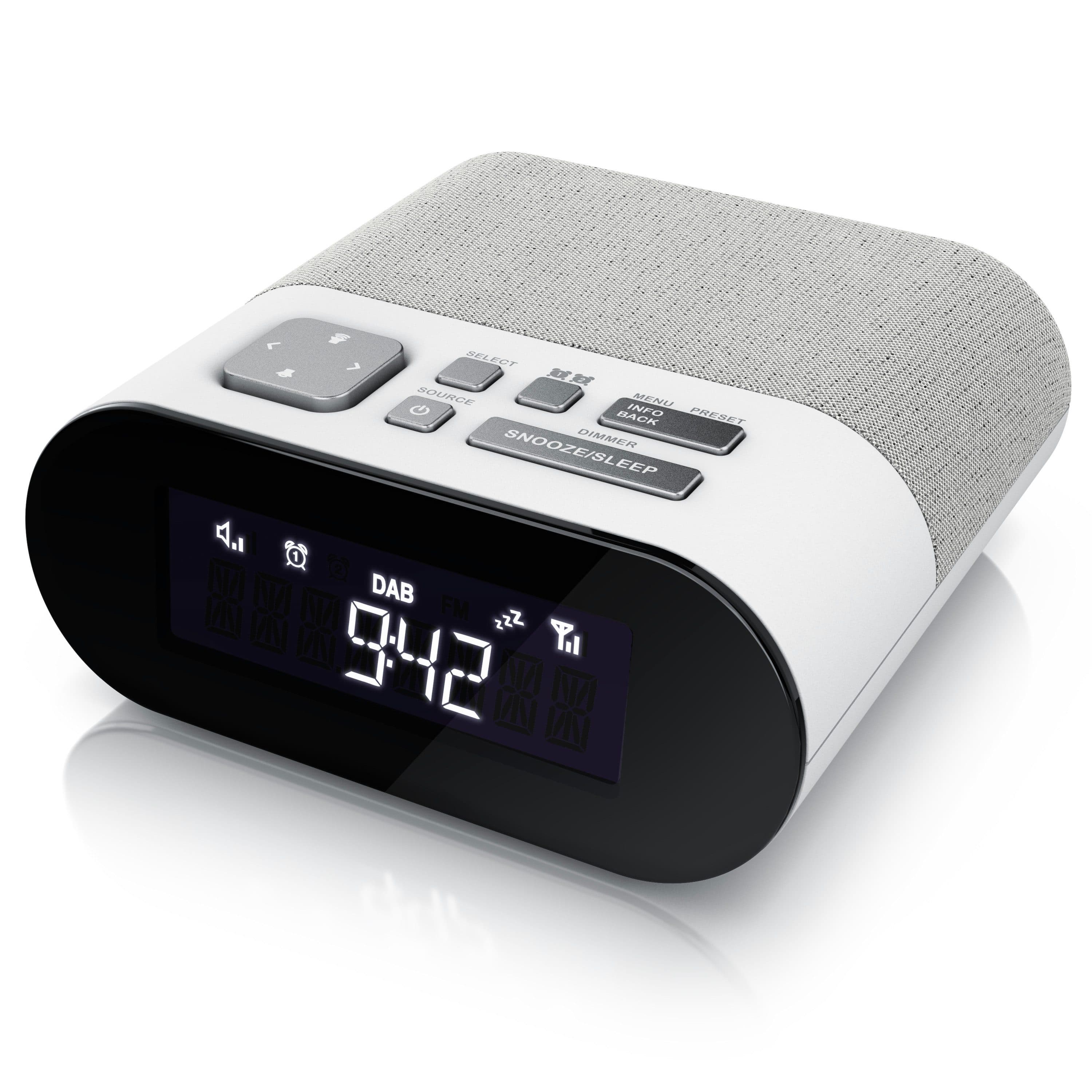 BEARWARE Radiowecker Digital DAB+ FM Wecker Dual Alarm USB Ladeport Weiß - Bild 2
