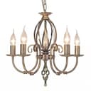 Licht-Erlebnisse Kronleuchter CANDELA 1 Messing Antik 5-armig E14 Rustikal Bild 2