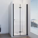 IMPTS Dusch-Falttür Schwarz 180° ESG Glas Aluminium Bild 2
