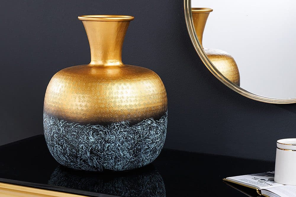 riess-ambiente Tischvase ABSTRACT ORIENT 40cm Gold Hammerschlag-Design - Bild 2