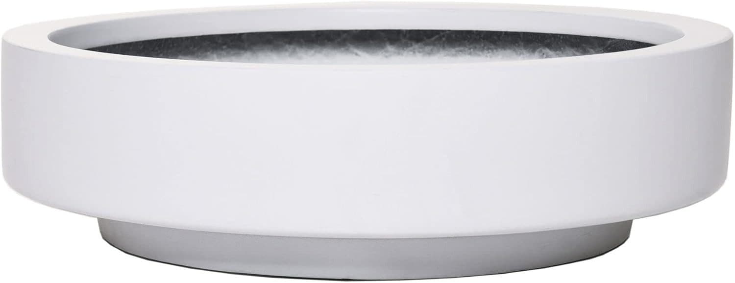 VIVANNO Pflanzschale Fiberglas ESCADA LOW Weiß Matt - Bild 2