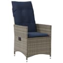 vidaXL Gartenstuhl Verstellbar Grau Poly Rattan mit Kissen Bild 2