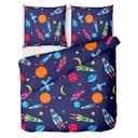 LINKHOFF Kinderbettwäsche Astronauten 135x200 2tlg. 100% Baumwolle Reißverschluss Bild 2