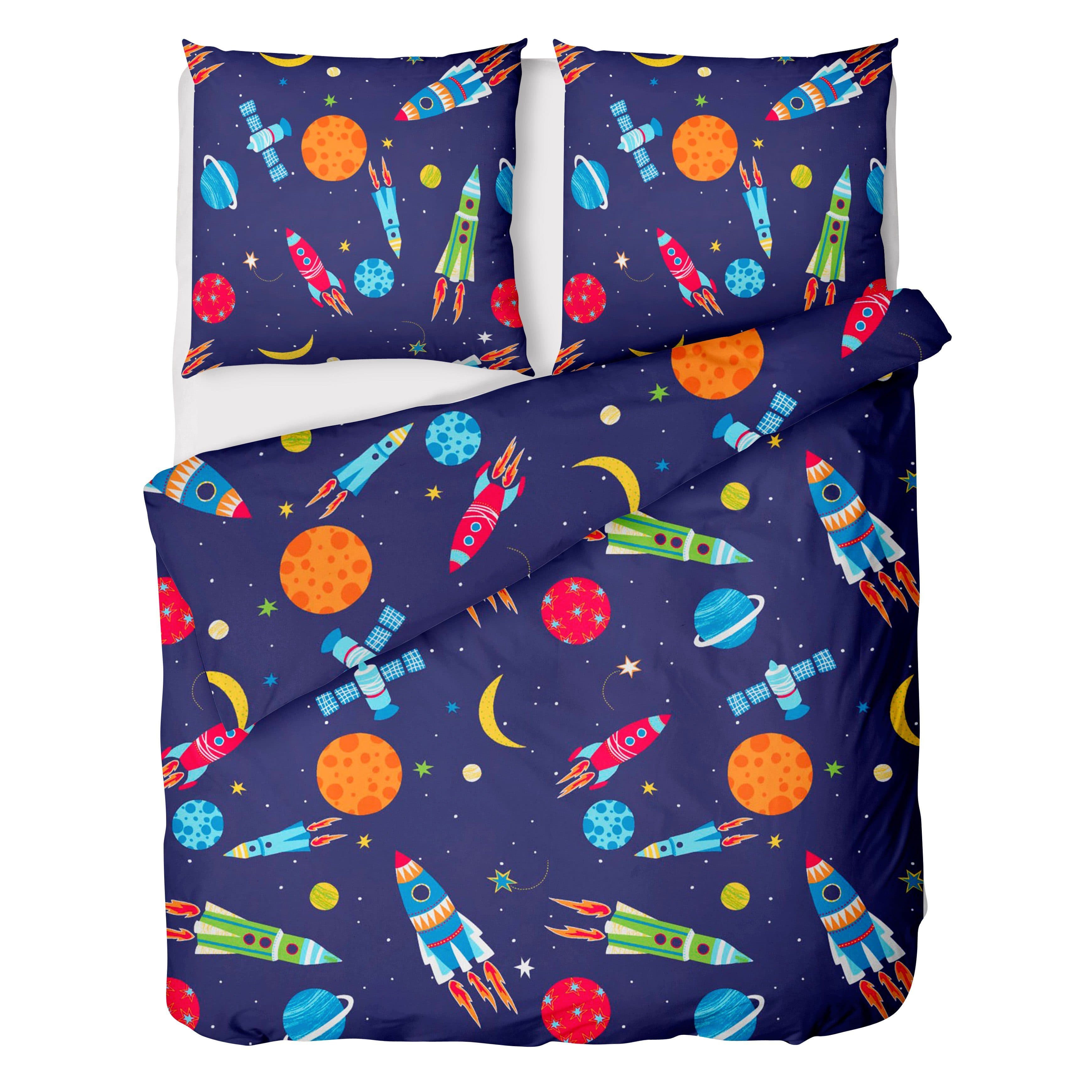 LINKHOFF Kinderbettwäsche Astronauten 135x200 2tlg. 100% Baumwolle Reißverschluss - Bild 2