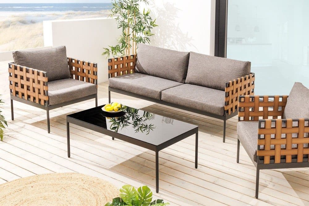 riess-ambiente Gartensessel UNIQUE 70cm mit Kissen schwarz/grau - Bild 2
