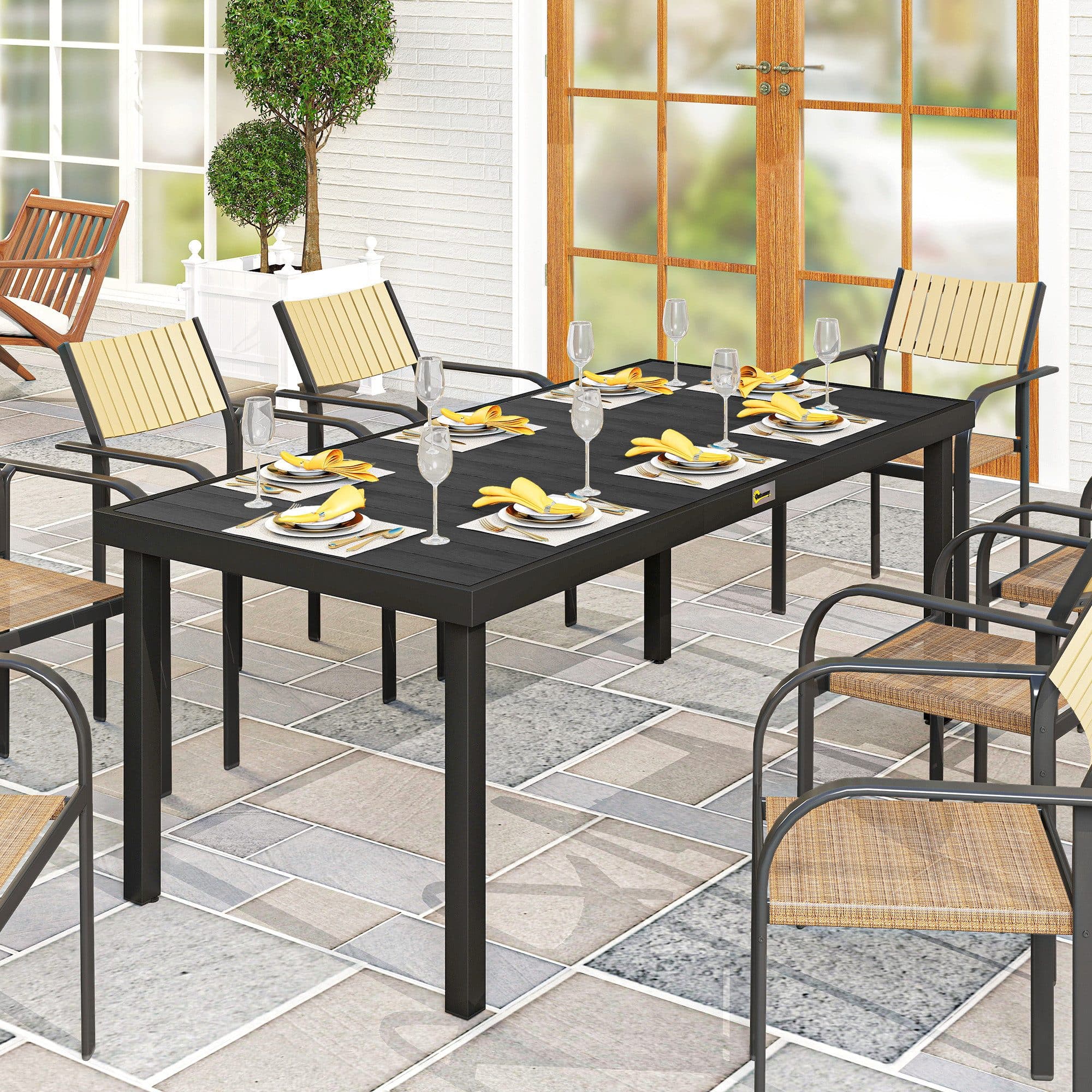 Outsunny Gartentisch Aluminium Kunststoff 190x90x74 cm - Bild 2