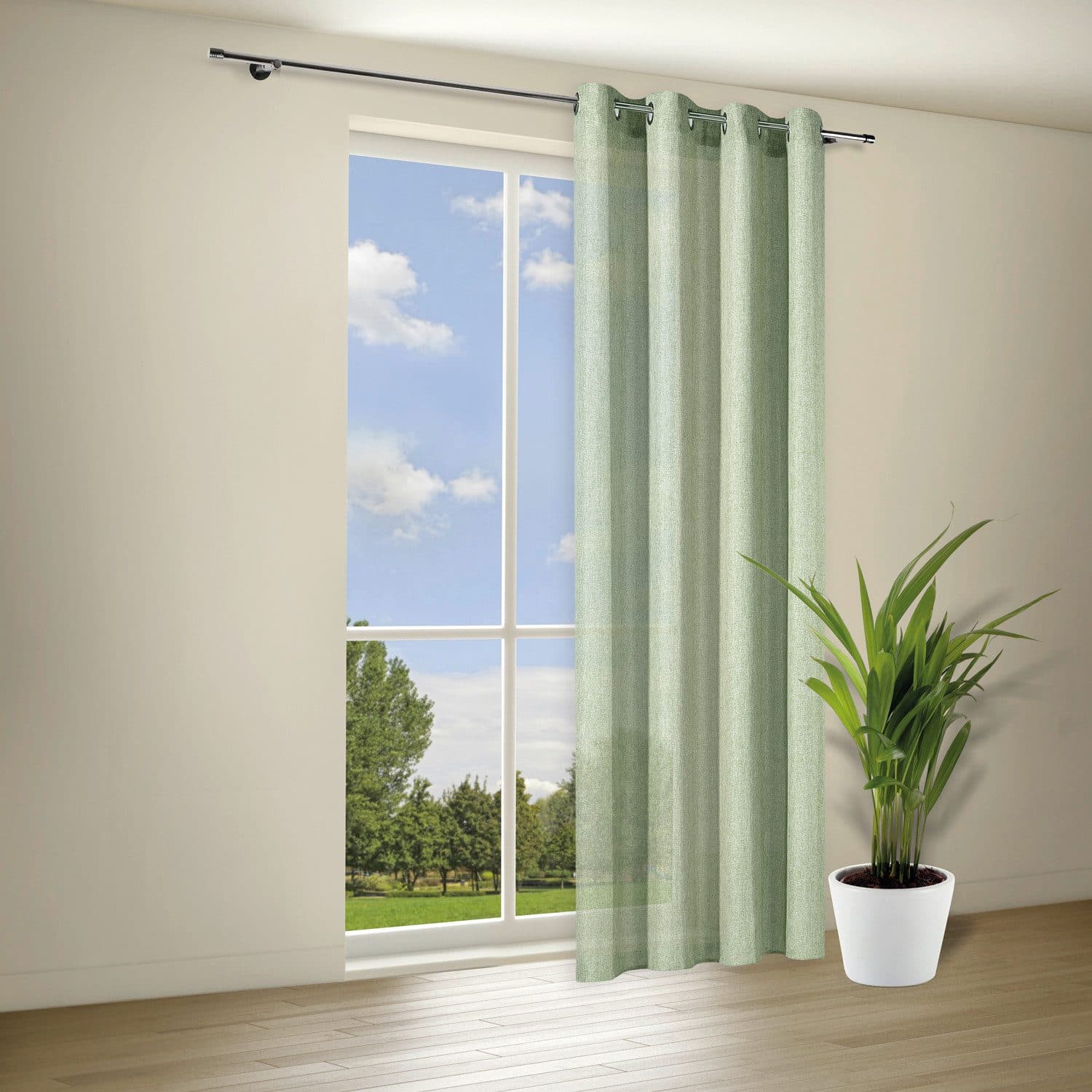HOME LIVING BY GERSTER Gardine Bibiane Grün Polyester - Bild 2