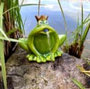 LB H&F Lilienburg Frosch Wasserspeier mit Pumpe, grün, wetterfest Bild 2