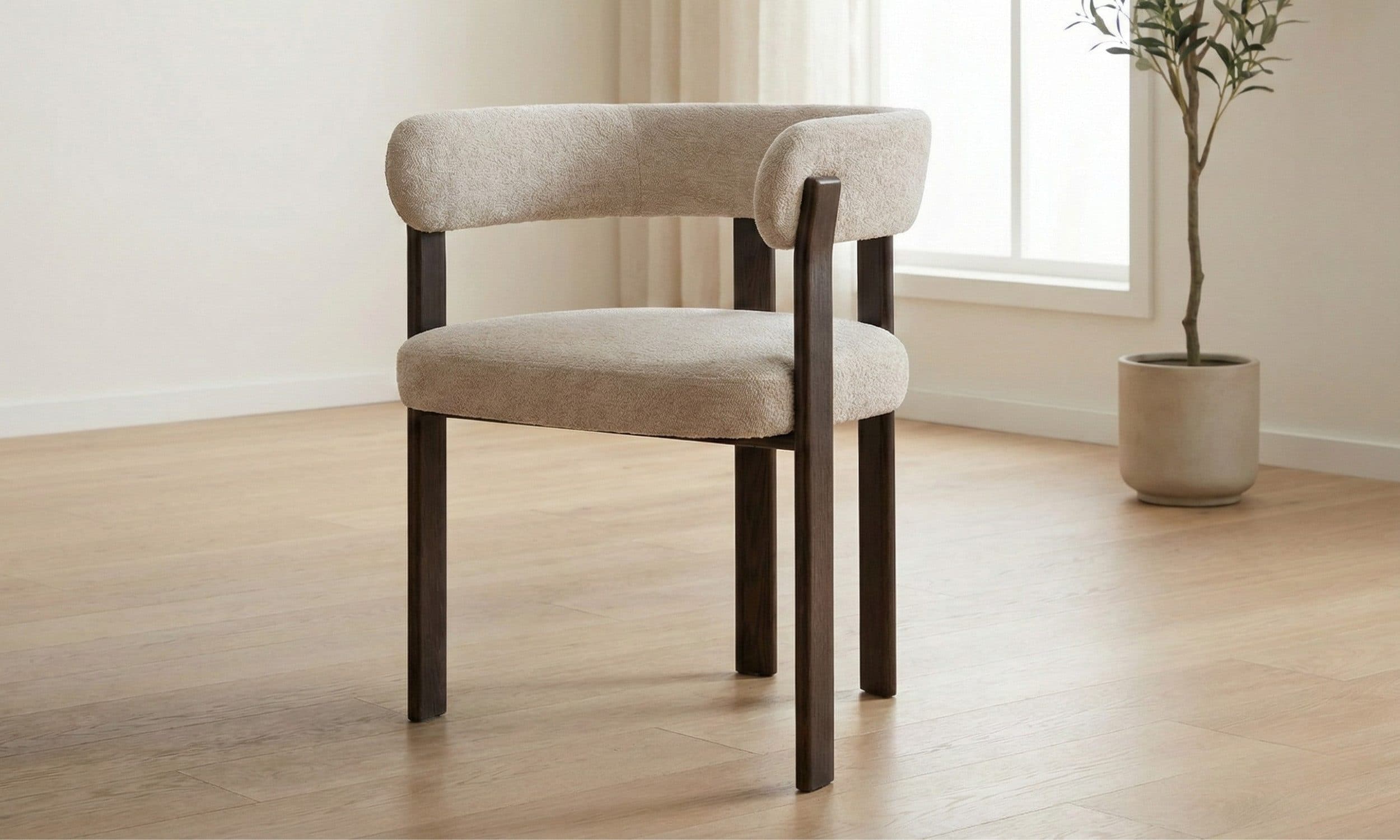 alesvelt Esszimmerstuhl Rick mit Armlehne gepolstert Beige/Cappuccino - Bild 2