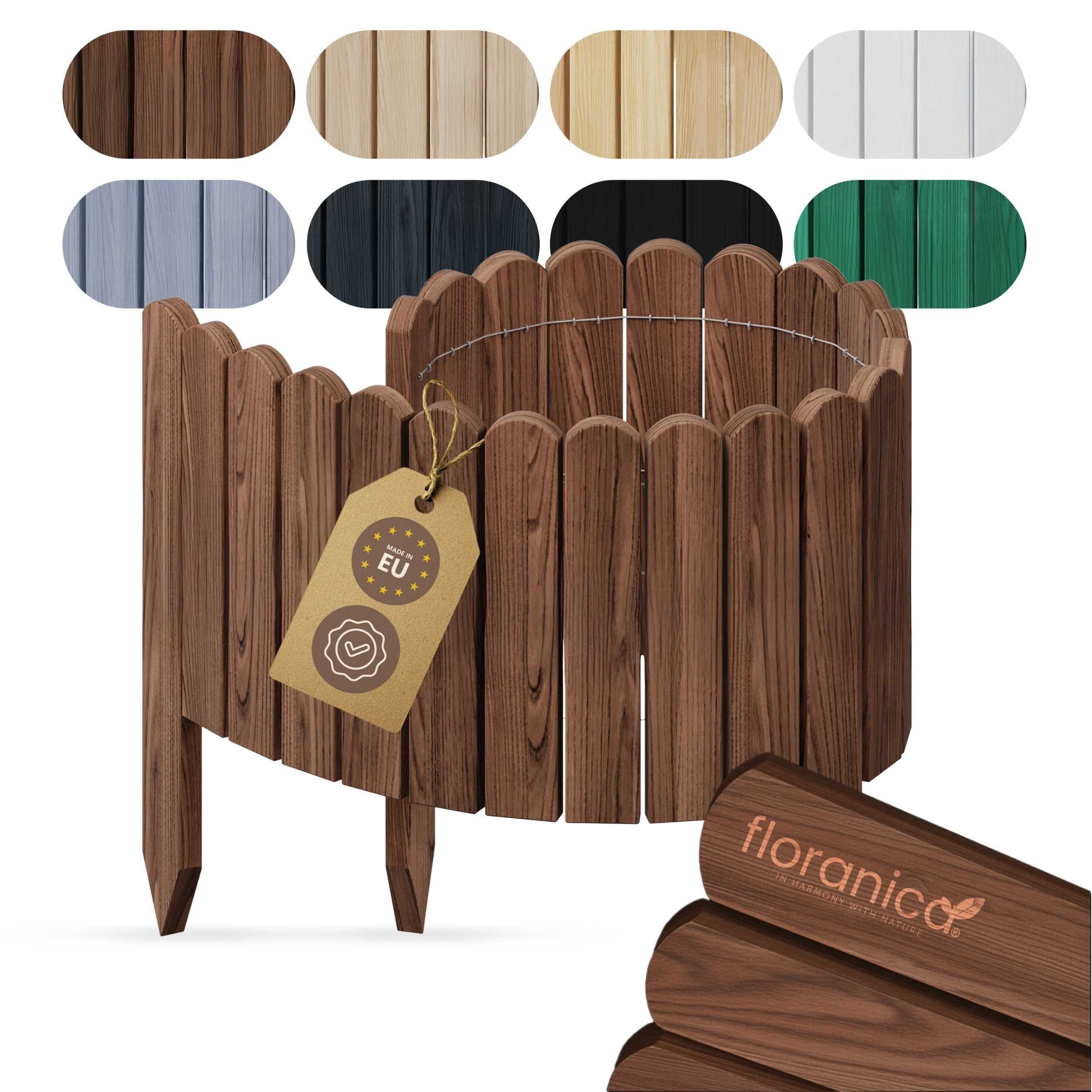 Floranica Flexible Rasenkante Rollborder Beeteinfassung Holzzaun Braun - Bild 2