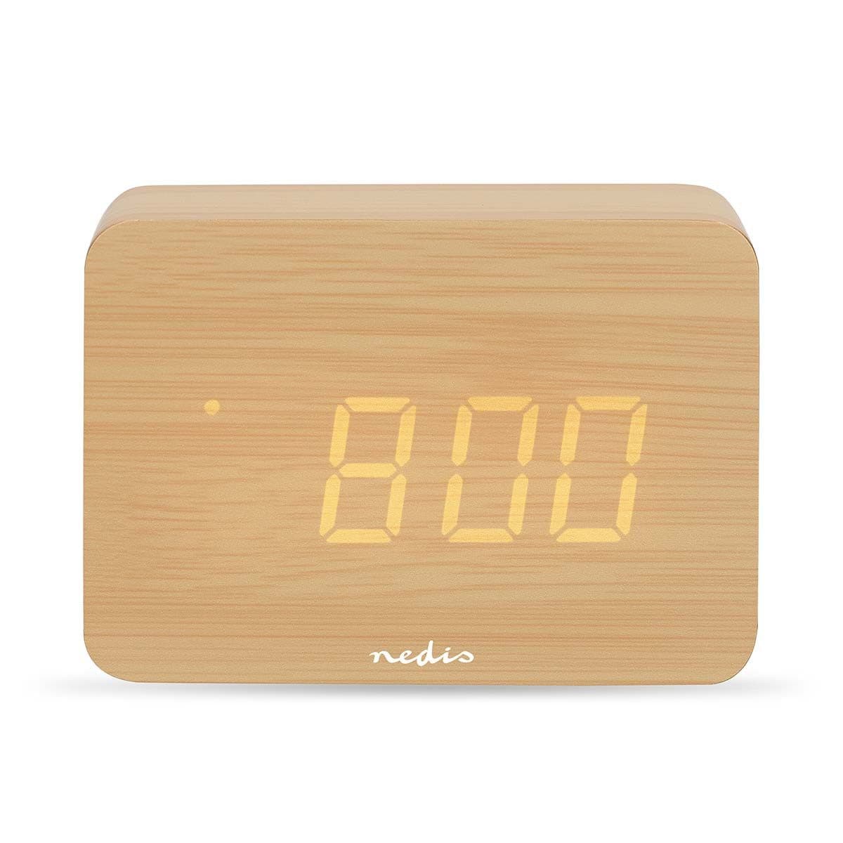 Nedis Digitalwecker CLDK2008BN Beige Holz LED-Anzeige - Bild 2
