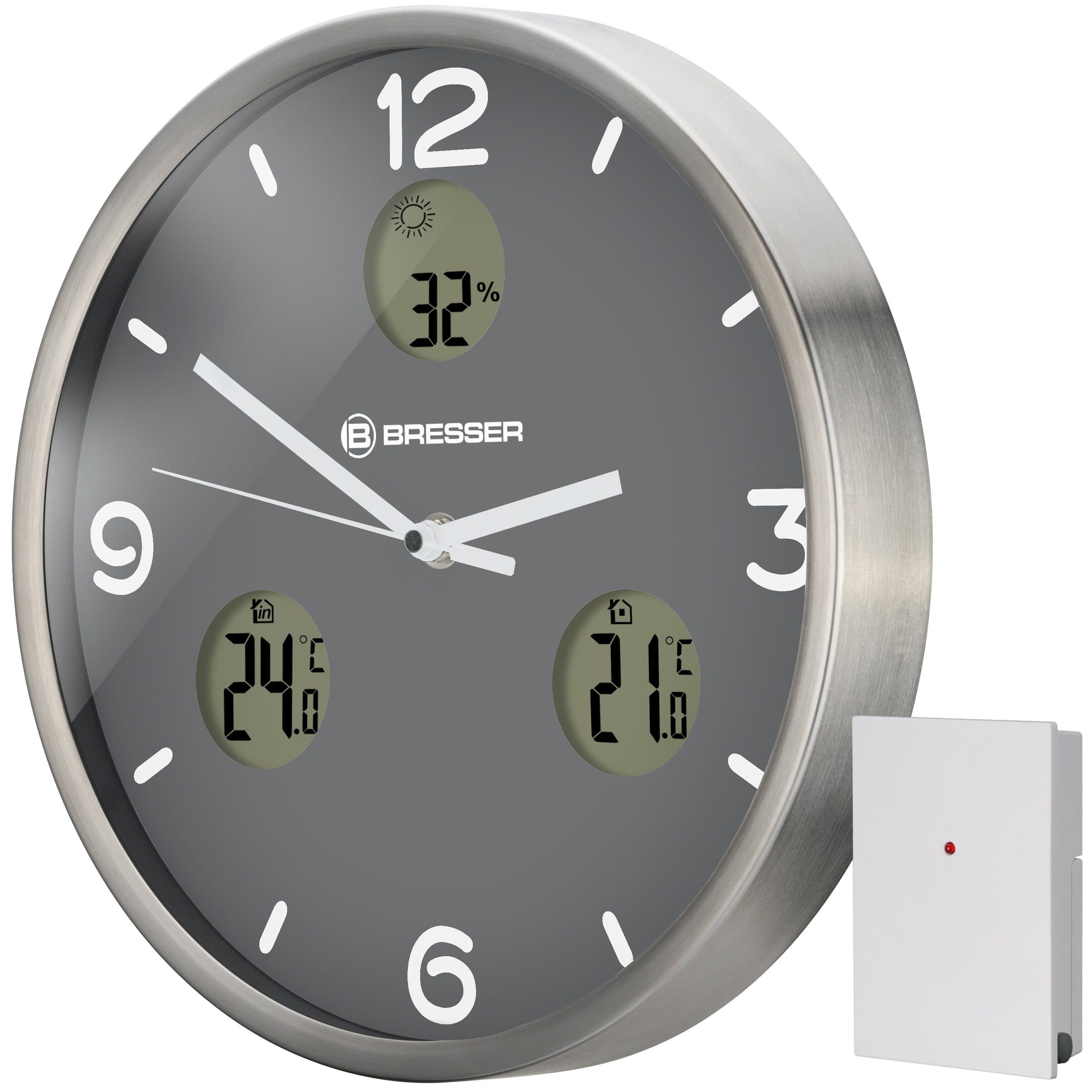 BRESSER MyTime io NX Wanduhr 30cm Silber Funkuhr - Bild 2