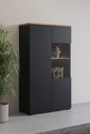 Vitrine OTTO HOME Modo 80 cm Grifflos Weiß/Eiche Bild 2