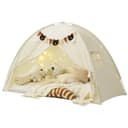 Insma Spielzelt 2 IN 1 Kinder Spielhaus Bettzelt Schlosszelt mit Sternen-Lichterkette und Bären-Wimpelkette Bild 2