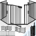 KIDUKU Ofenschutzgitter 300 cm Schwarz Metall 5-teilig Bild 2