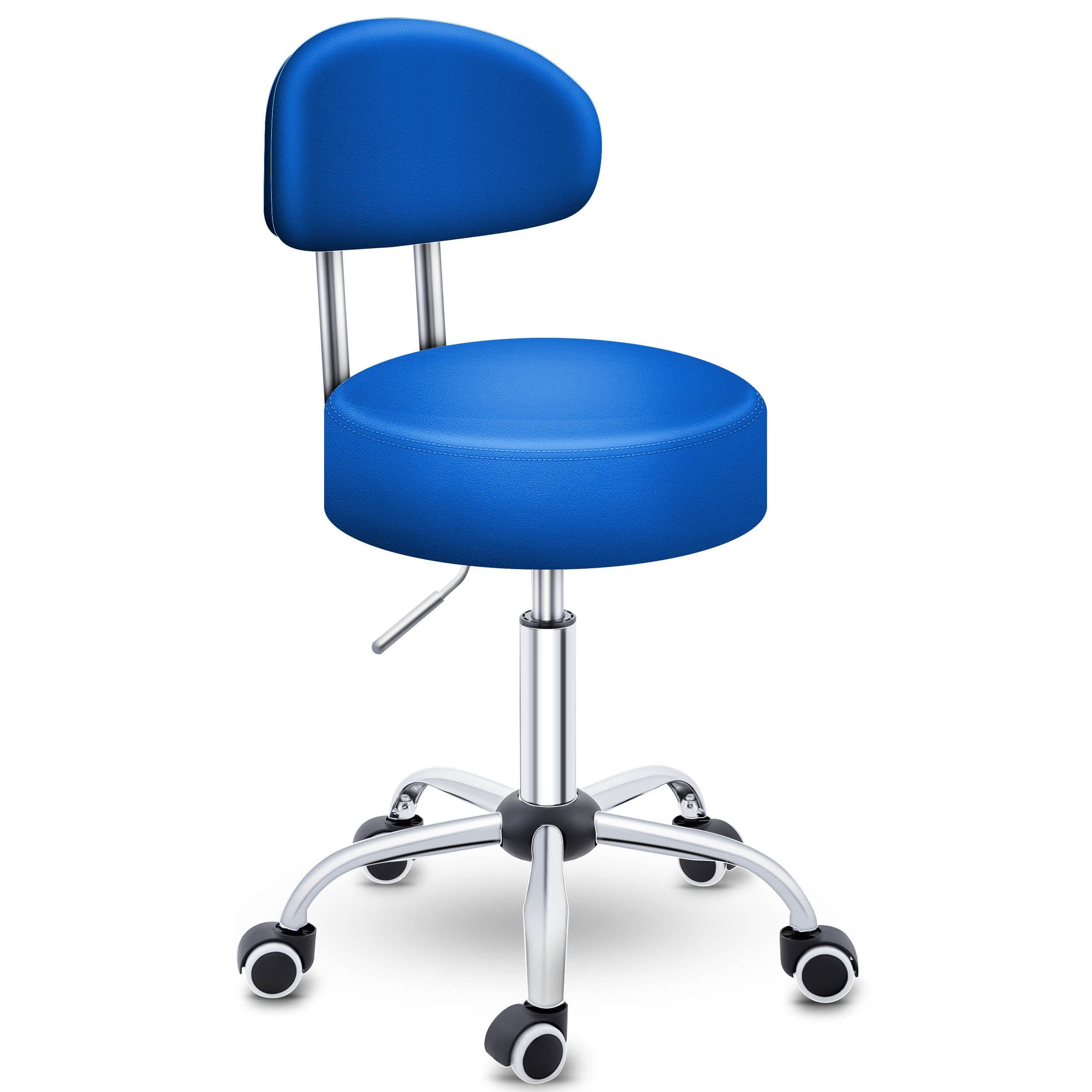 TRESKO Drehhocker Rollhocker mit Lehne, höhenverstellbar 46-58 cm, Bürostuhl mit Rollen - Bild 2